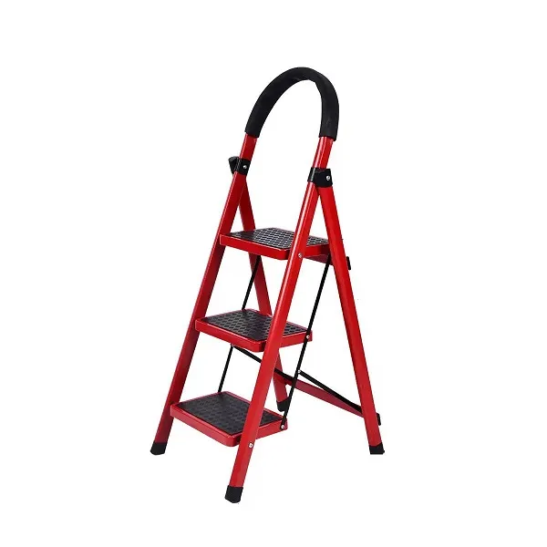 3-Step Foldable Household Ladder -Anti-Slip Step Stool with Padded Handle