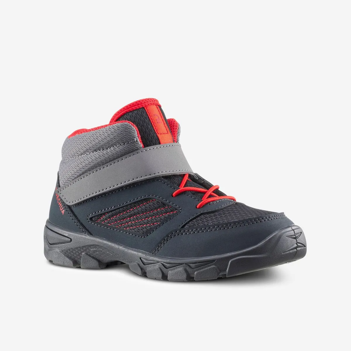 Quechua Kids Hiking Shoes with Rip-tab MH100 Mid - Dark Grey