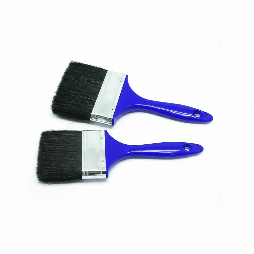 Paintbrush with Comfortable Grip for Precision - 4 Inch - Blue - 2 Pack