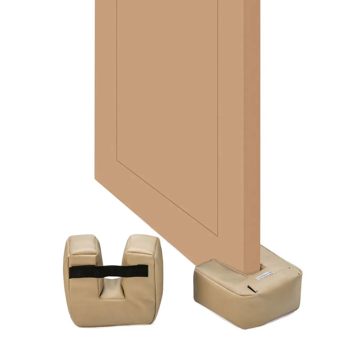 MSM Doorstopper - Door Stop - Two-Sided Door Stopper with Snug Fit - 1.7kg - Beige