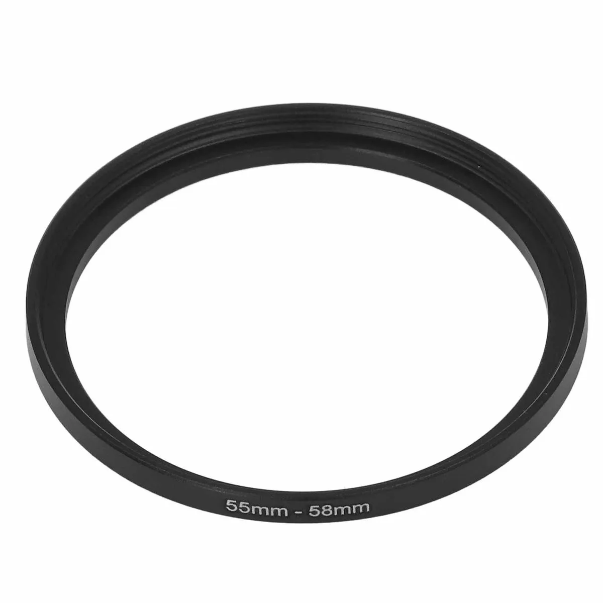Black 55-58mm Filter Adapter Ring - For UV/CPL/ND Camera Lenses