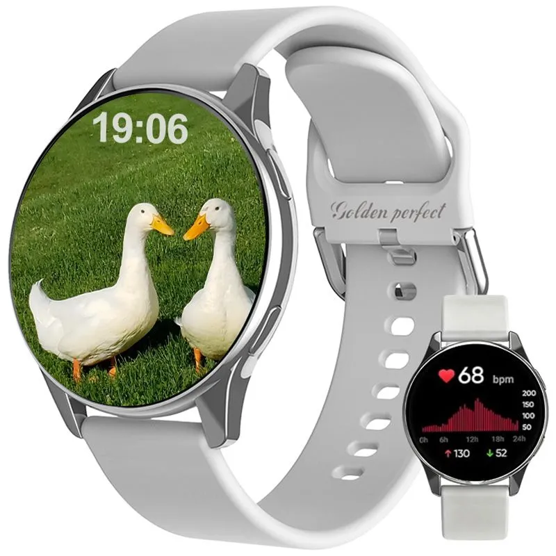 Golden Perfect Smart Watch for Men-1.52" HD Fitness Tracker with Grey Strap