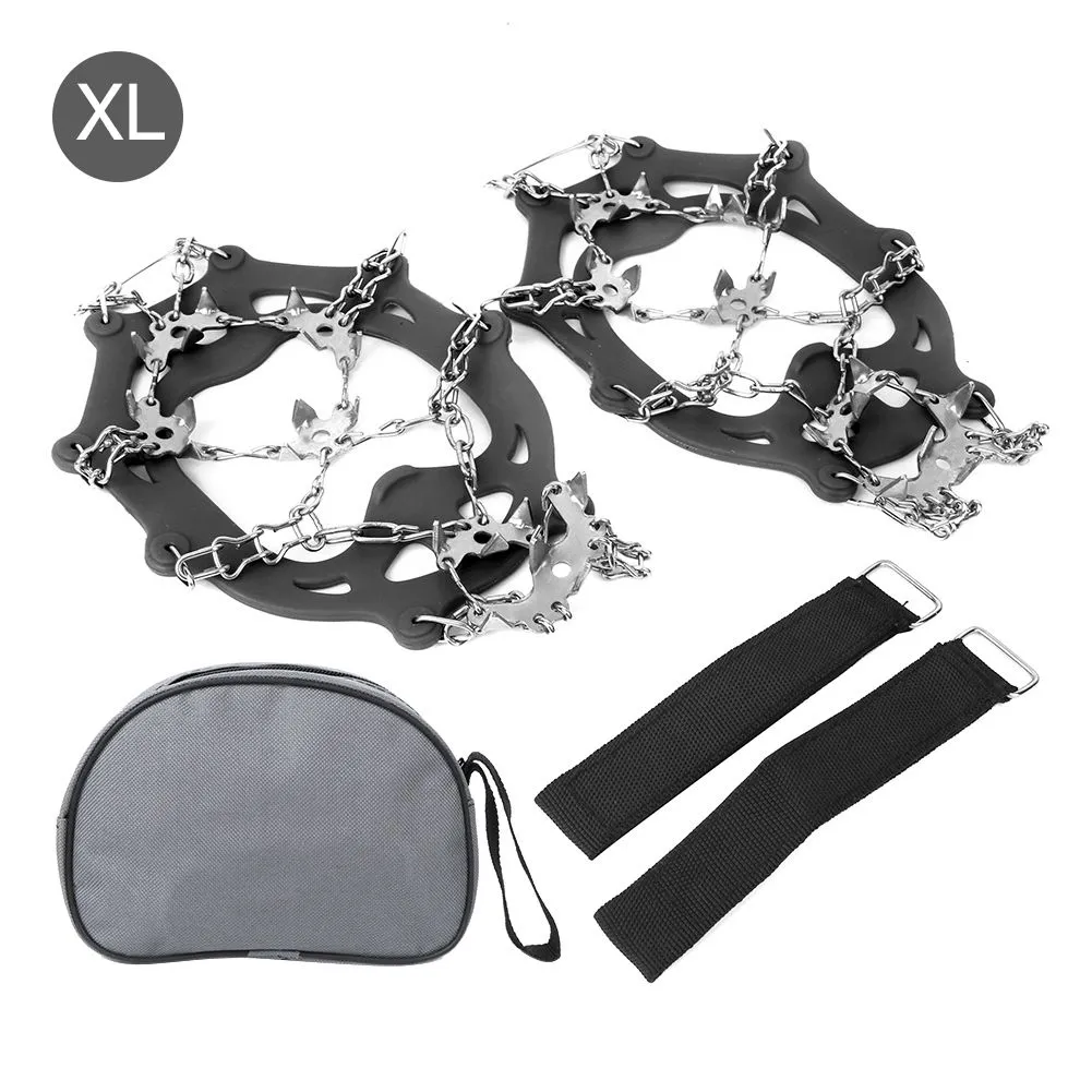 19-Tooth Black XL Anti-Slip Ice Climbing Crampons