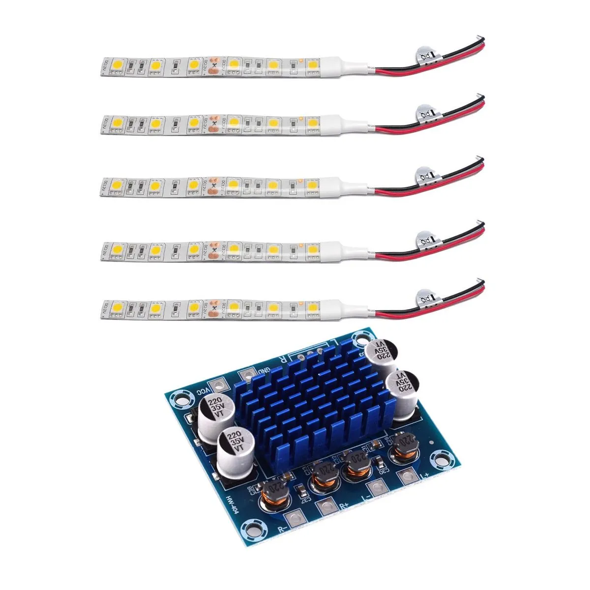 5Pcs 10Cm Waterproof Blue 5050 Led Strip Lights Dc 12V Boat Car