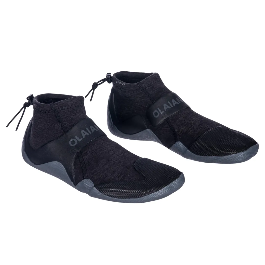 Decathlon Surfing 2mm Neoprene Low Boots 500 - Grey Black - UK 2.5 - 3