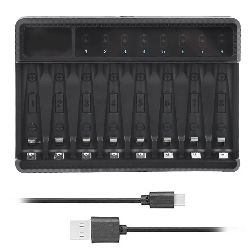 SEIVI 8-Slot AA/AAA Charger with Batteries