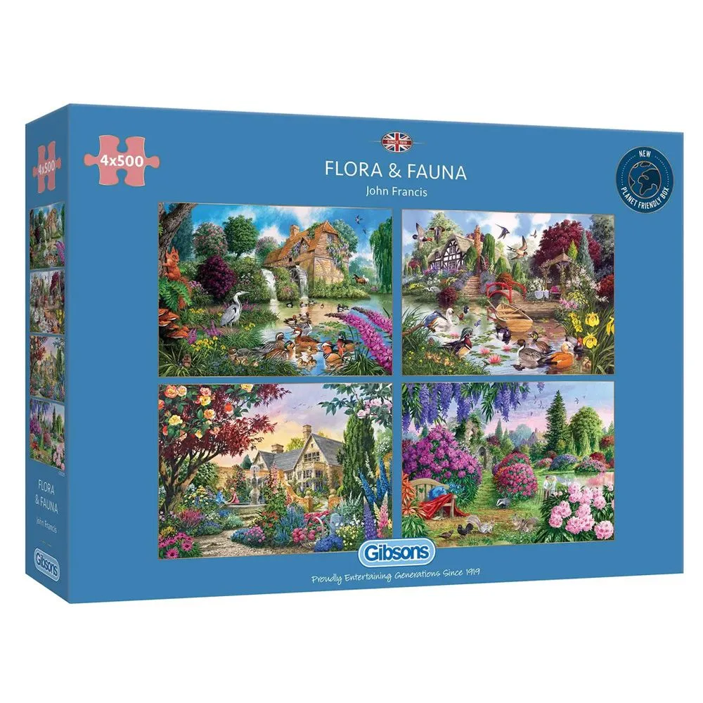 Gibsons Flora & Fauna 4 x 500-Piece Jigsaw Puzzles