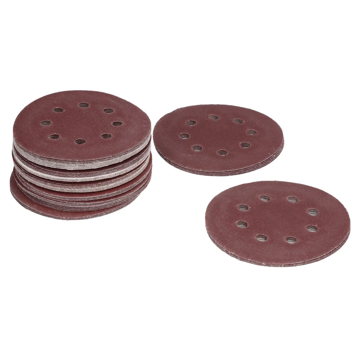 125 Pieces 5in Hook & Loop Sanding Discs for Rust Removal