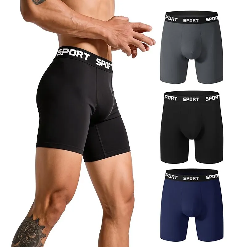 3 Pack Mens Underwear Bodybuilding Shorts Fitness Workout Gym Knickers-OYY