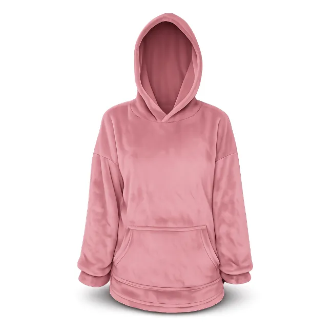 Baby/Toddler-Oversized fleece Hoodie with front pocket - Dusty Pink