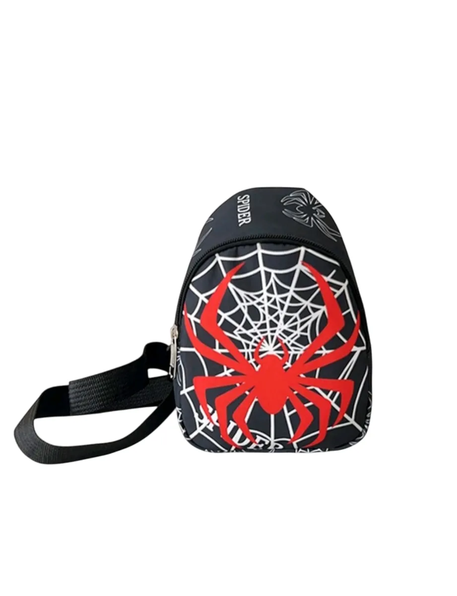 Cute Mini One Strap Kids Spider Themed Activity Cross Body Backpack Bag
