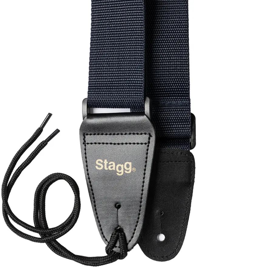 Stagg BJA006 Adjustable Nylon Guitar Strap - Black