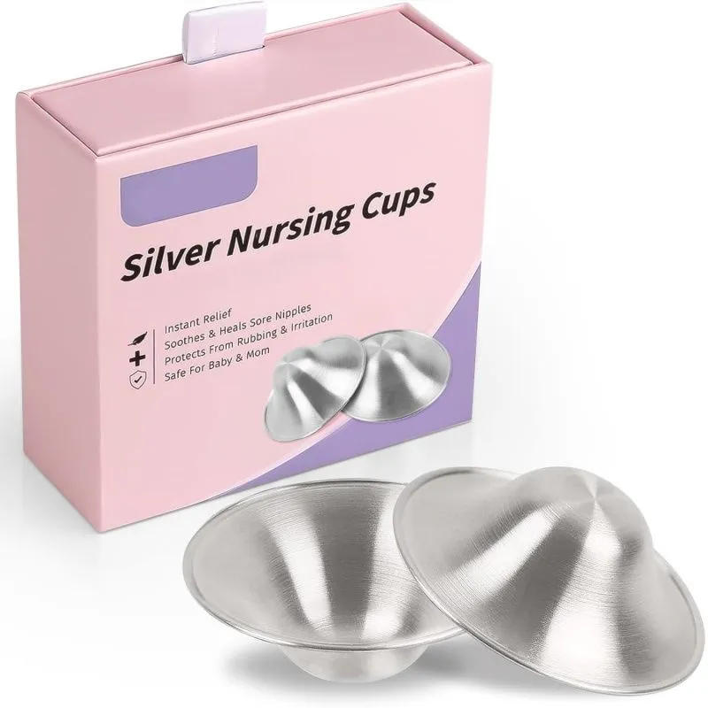 925 Silver Nursing Cups for Breastfeeding Mother,Nipple Shields for Newborn