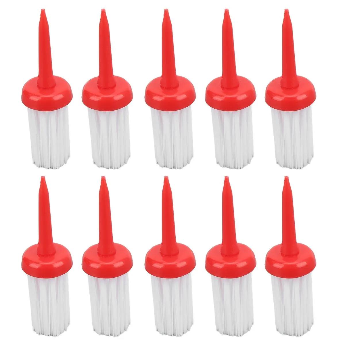 10pc Brush Golf Tees Red Handle