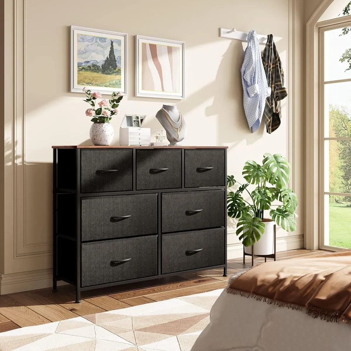 Storage Cabinet 7 Chest of Drawers Fabric Dressing Table