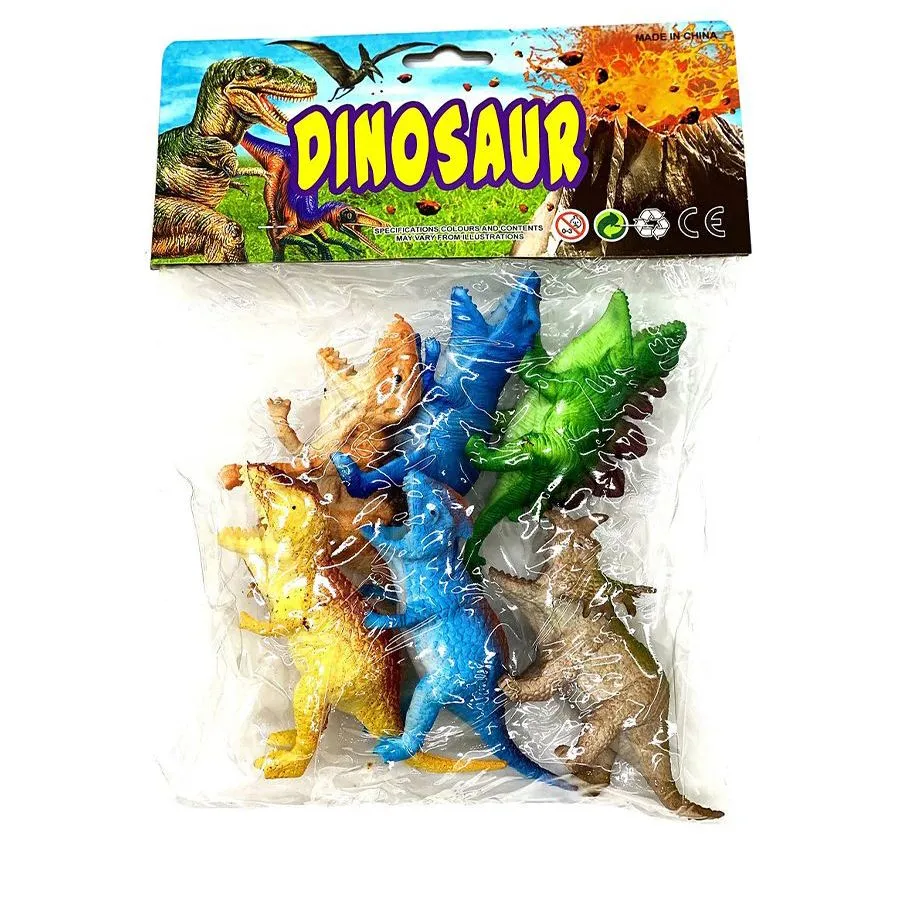 Quality Imaginative Play 6 Pieces Mixed Dinosaurs Kids Toy Figures Pack