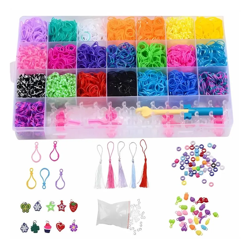 Rainbow Rubber Band Loom Bracelet Making Kit for Girls