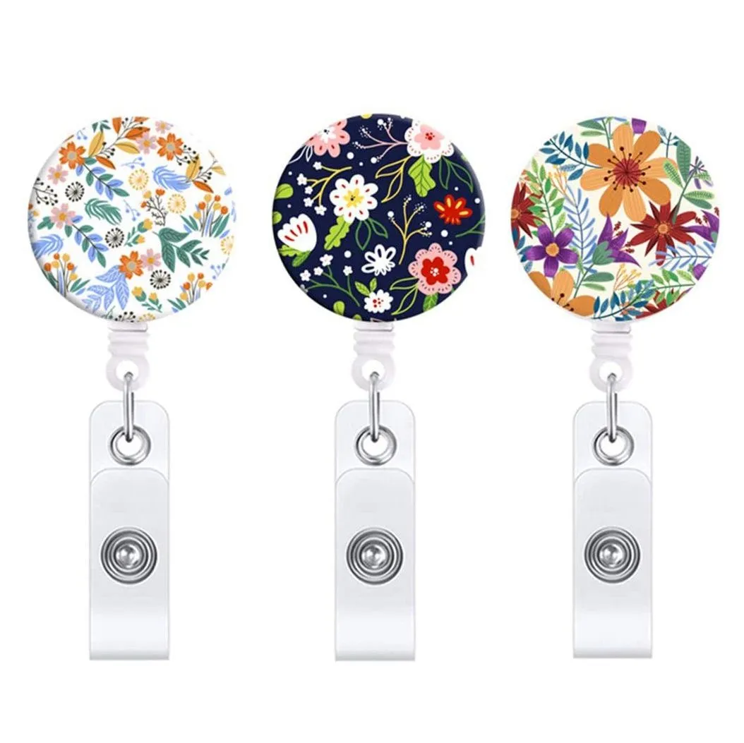 3 Pcs Badge Reels Badge Holder with Alligator Clip Id Name Tag Holders