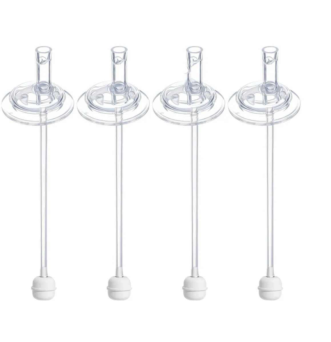 4 Piece Replacement Straws Silicone Suitable For Standard Bore Baby Bottles