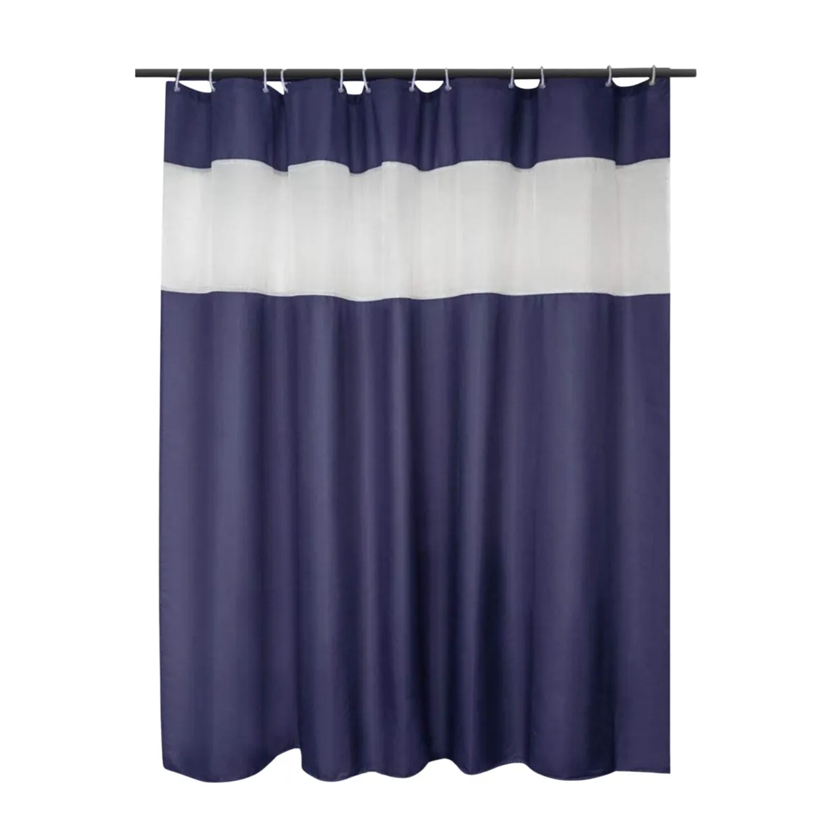 Premium Shower Curtain with Liner & Hooks - 180 x 180cm - Blue