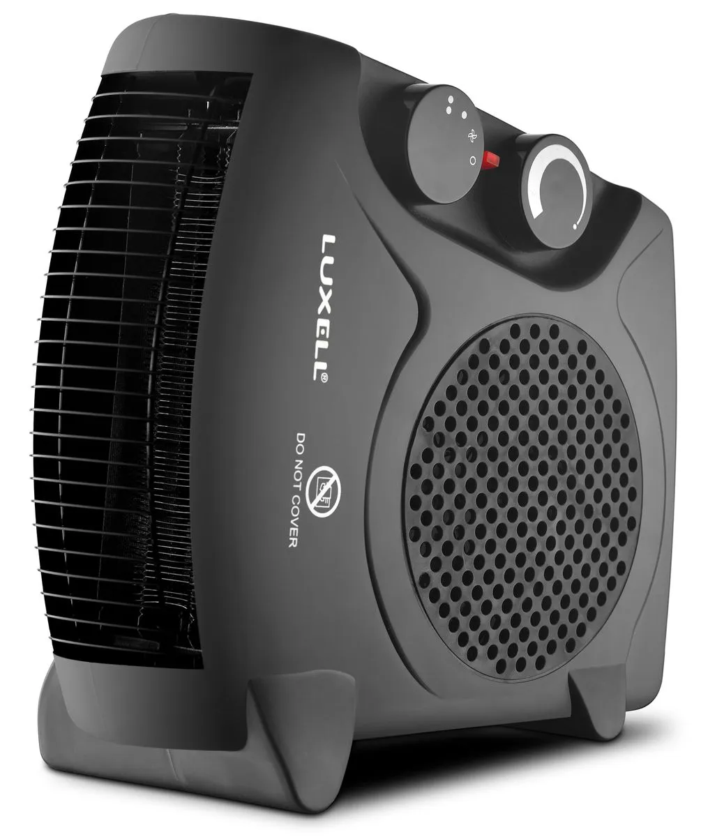 LUXELL Fan Heater with Thermostat -Vertical/Horizontal-Gray - 2000W _AF-901 - Black
