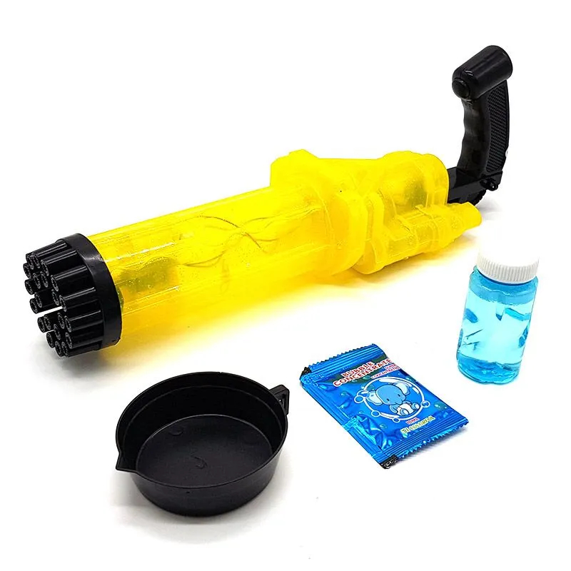 Bufftee Bubble Gatling Gun - 21 Hole Minigun - Electric Bubble Machine Gun - Pineapple