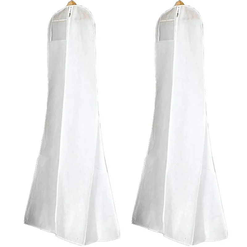 White Full Length Wedding Gown Dustproof Cover Bag - 2 Pack