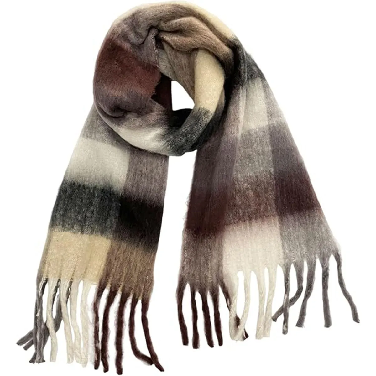 Winter Women Scarf Long Shawl Large Scarves Cold Weather Blanket Scarfs - Grey