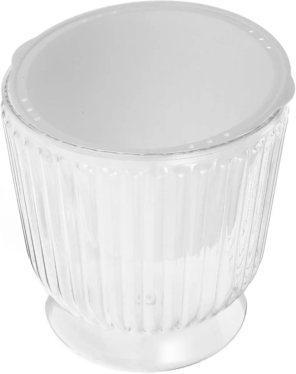 Faux Glass Self-Watering Planter Pot with Drainage Hole for Indoor Plants