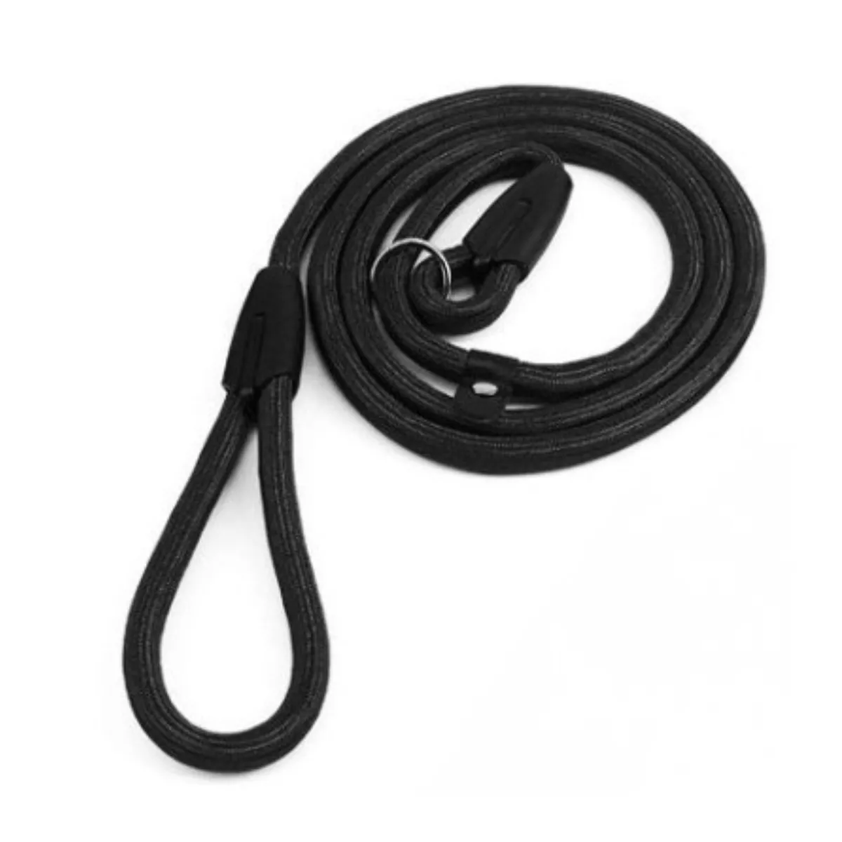 Slip Rope Dog Lead 1.4M Long 10MM Thick Slip-On Rope Leash - Black