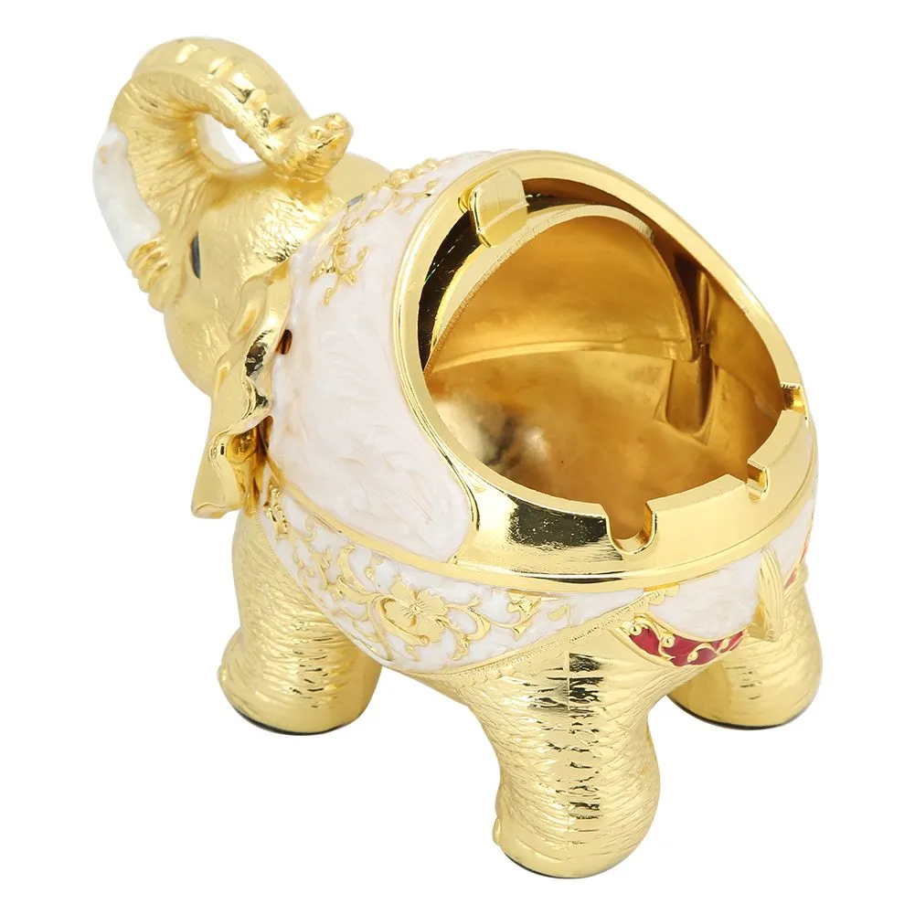 Zinc Alloy Vintage Elephant Ashtray with Cover Multifunctional 16x9.5x11cm