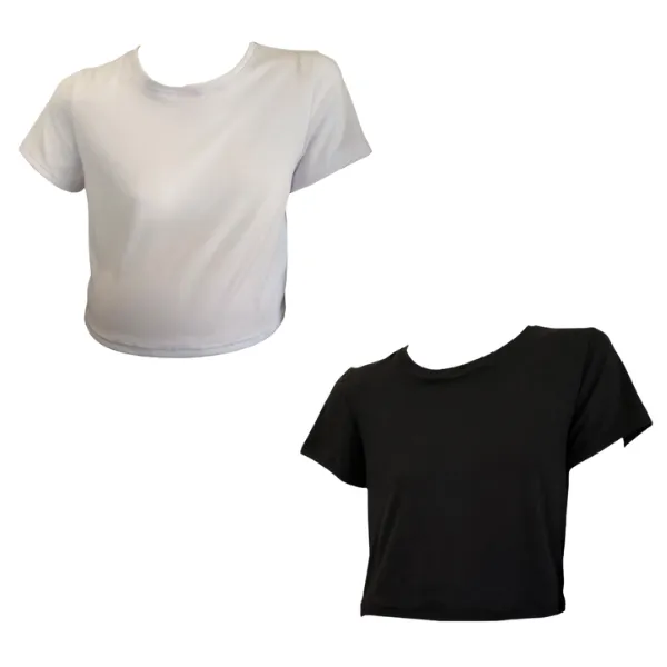 Maternity 2-Pack Short Sleeve Crop Tops Black & White
