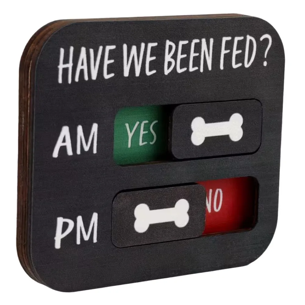 Pet Wooden Dog & Cat Tracker Feeding Schedule Magnet - 11.5cm