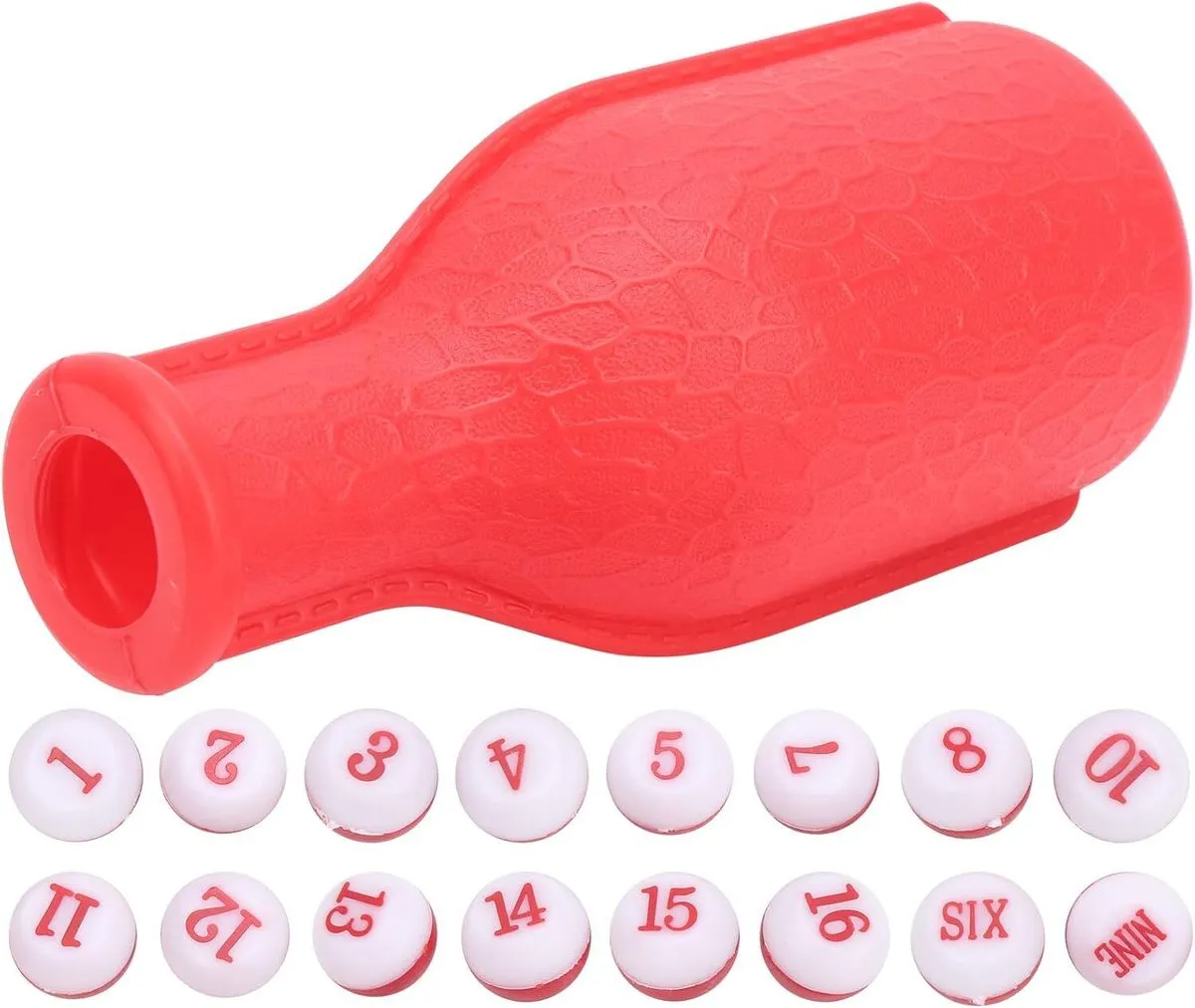 Billiard Dice Shaker Bottle Set 16PCS Rubber Numbered Dice for Billiards