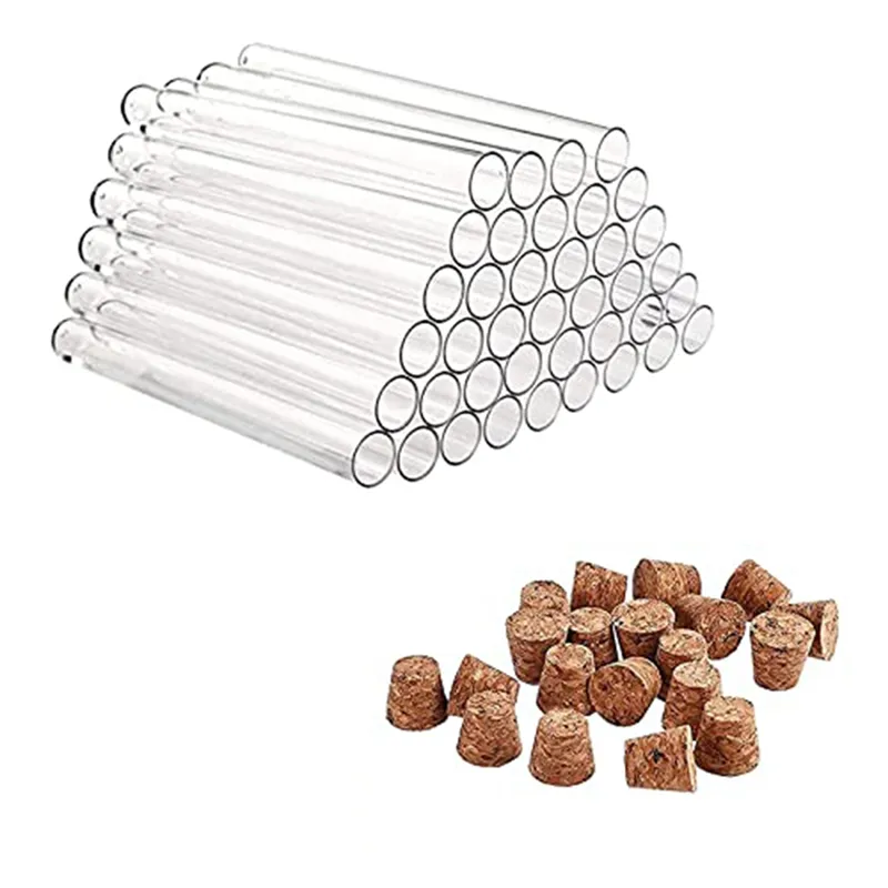 Pack of 40 Plastic Test Tubes with Corks 20Ml Test Tubes for Flowers