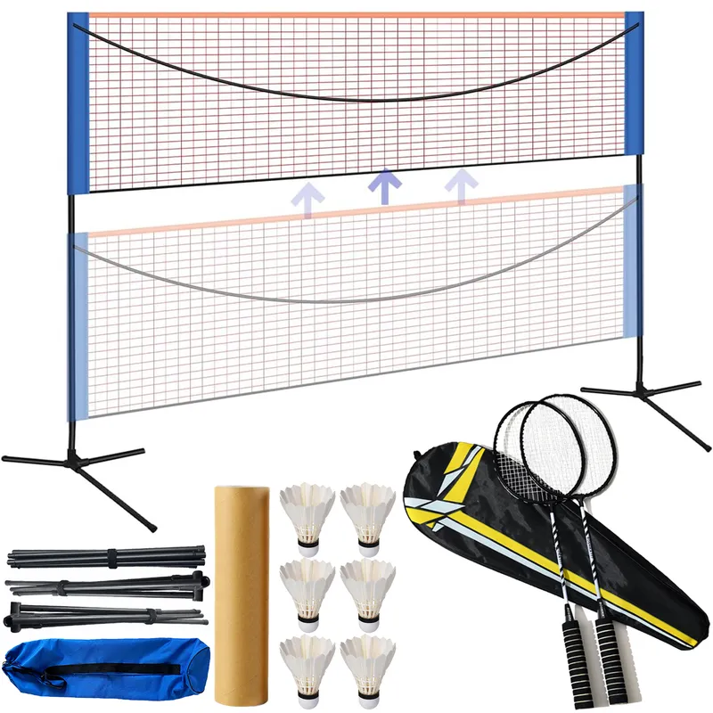 Badminton Net Set Foldable Stand & Carry Bag Badminton Sports Beach Outdoor