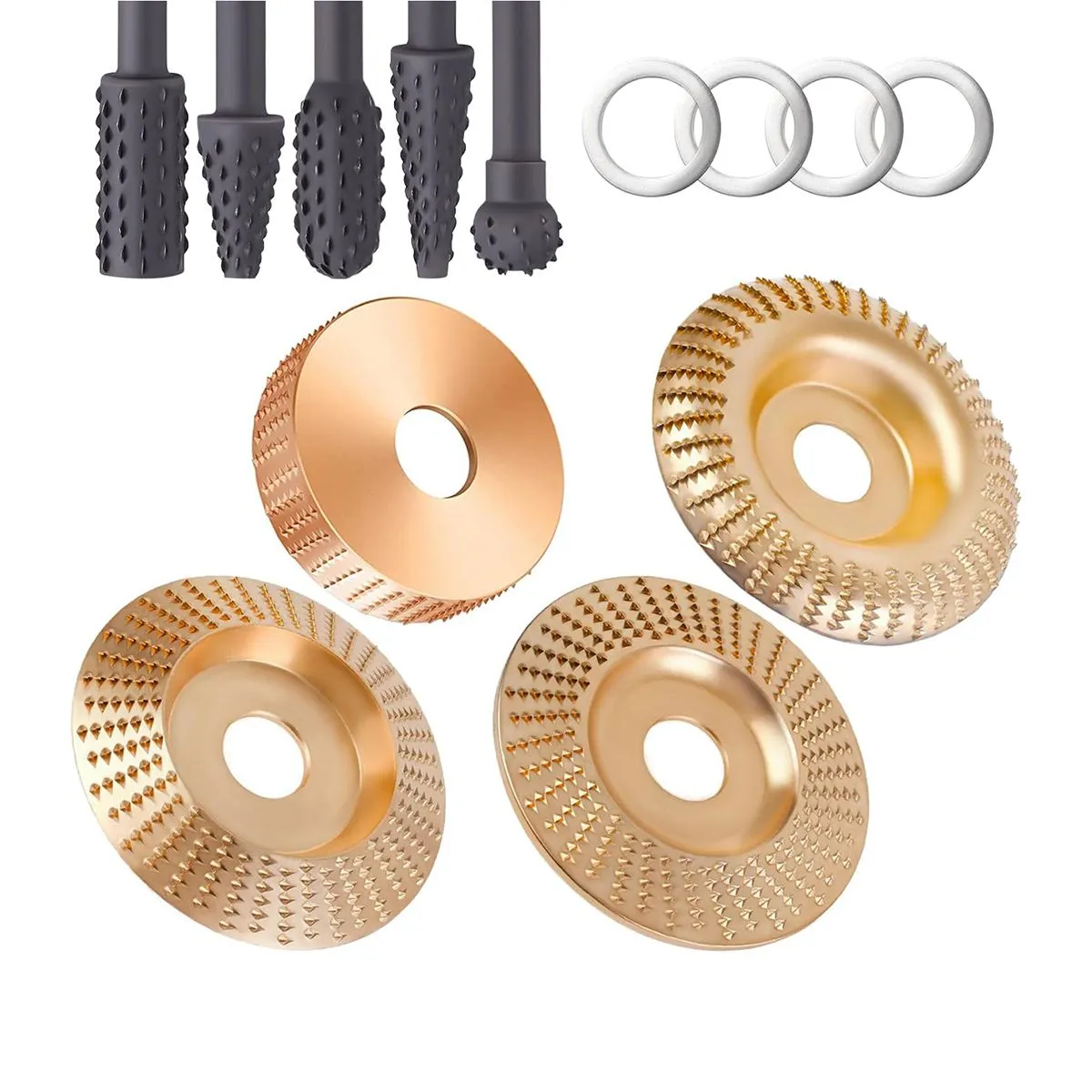 13 Pieces Angle Grinder Wood Carving Disc Rotary Burr Rasp Set for Sanding
