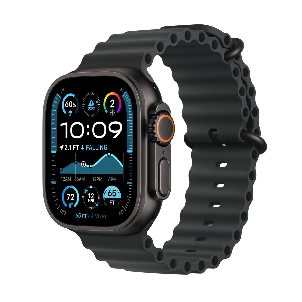 Apple Watch Ultra 2 GPS + Cellular Titanium Case with Ocean Band (49mm) - Black