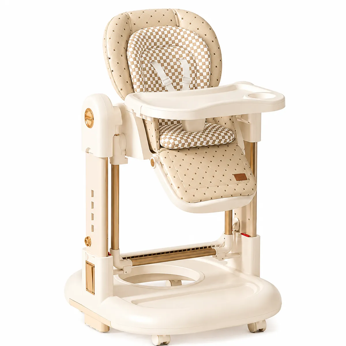 3-in-1 Adjustable Baby Walker, Rocker & Feeding Chair - Brown