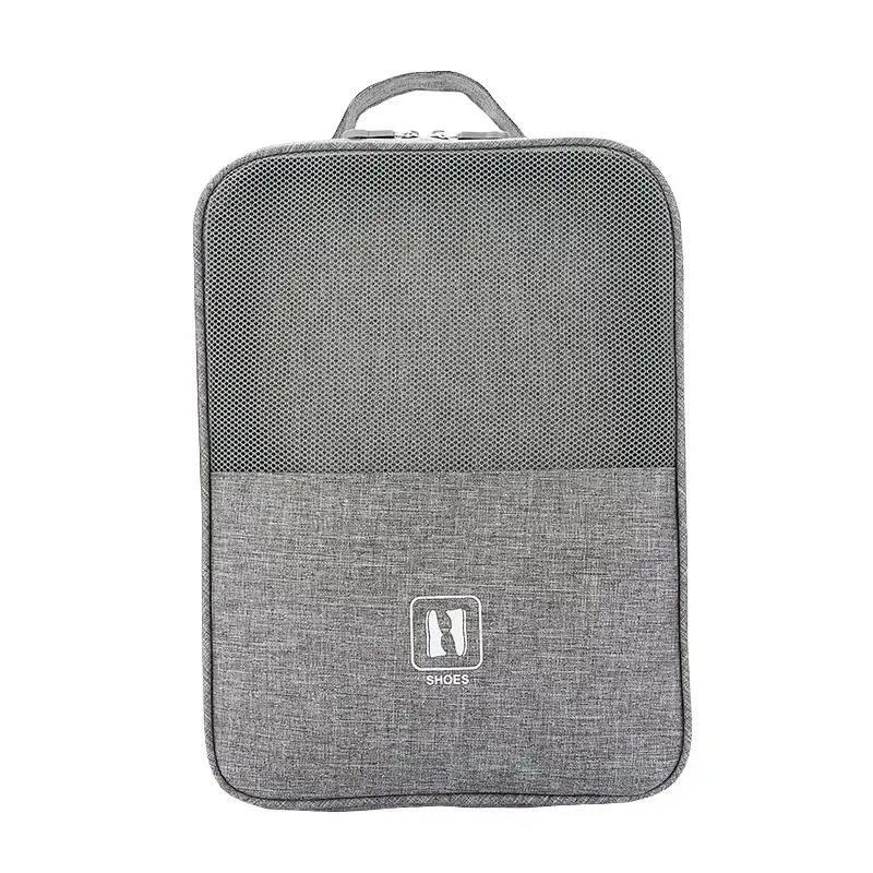 Oxford Fold-able Waterproof Travel Shoe Bag Storage Pouch Organizer Bag - Grey