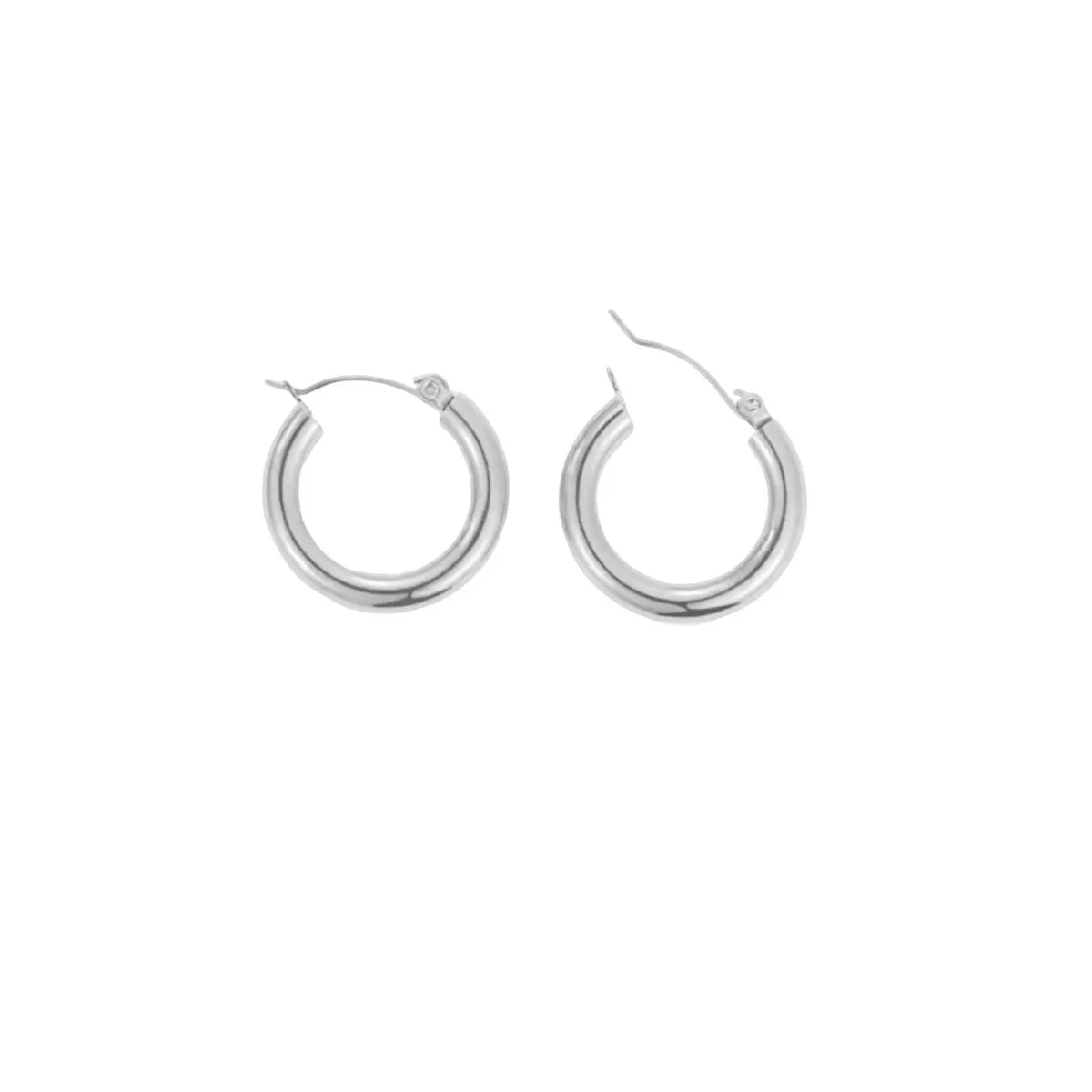 24mm x 4mm Silver Hoop Earrings for Women