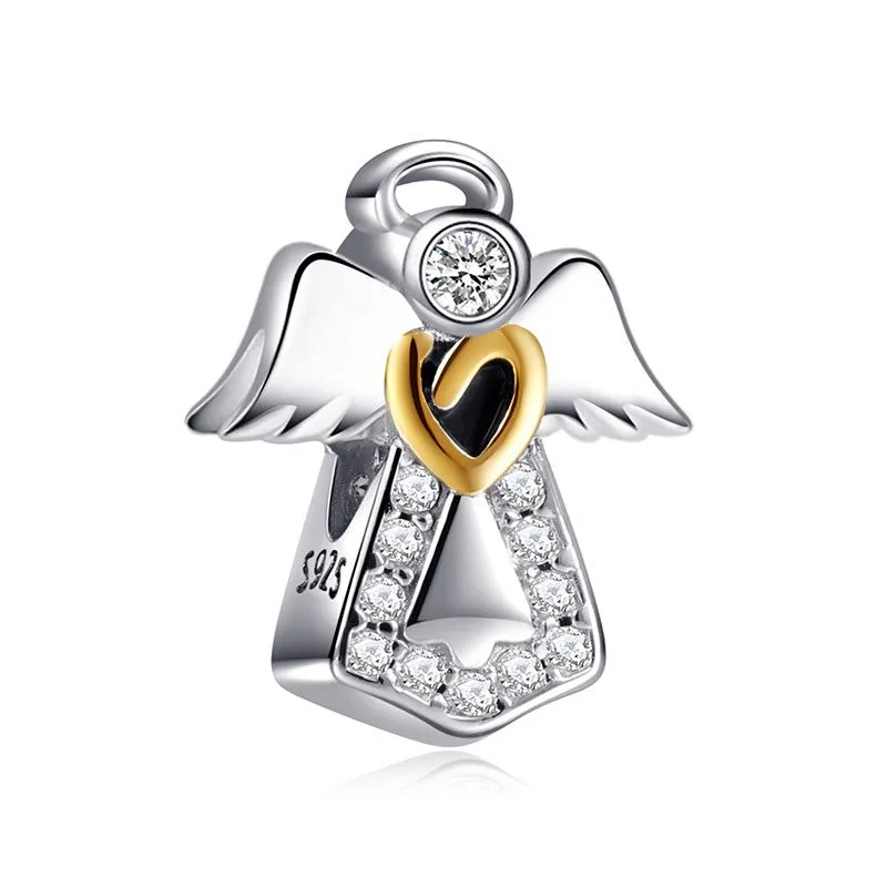 925 Sterling Silver Angel Bracelet Charm / Pendant
