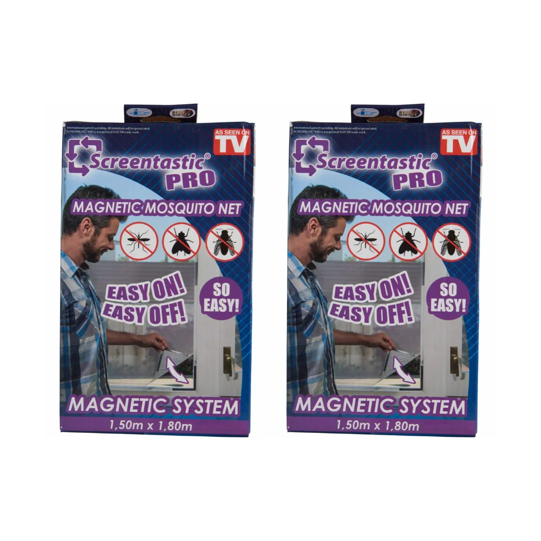 Pack of 2 Screentastic Pro DIY Magnetic Mosquito / Insect Nets for Windows