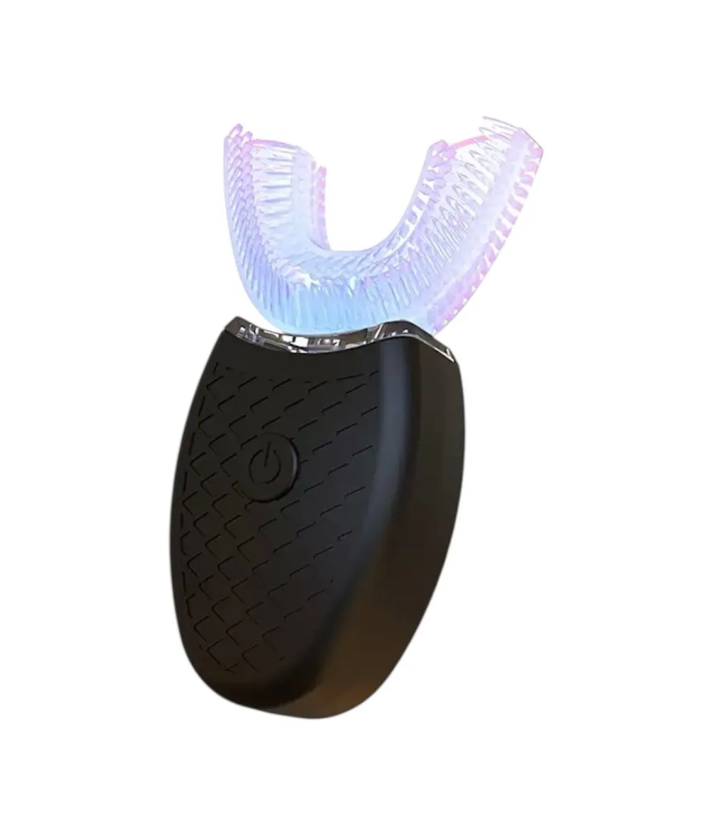 Smart U-Shaped Automatic Toothbrush - 360 Deep Clean, Brightening & Gum Care - Black