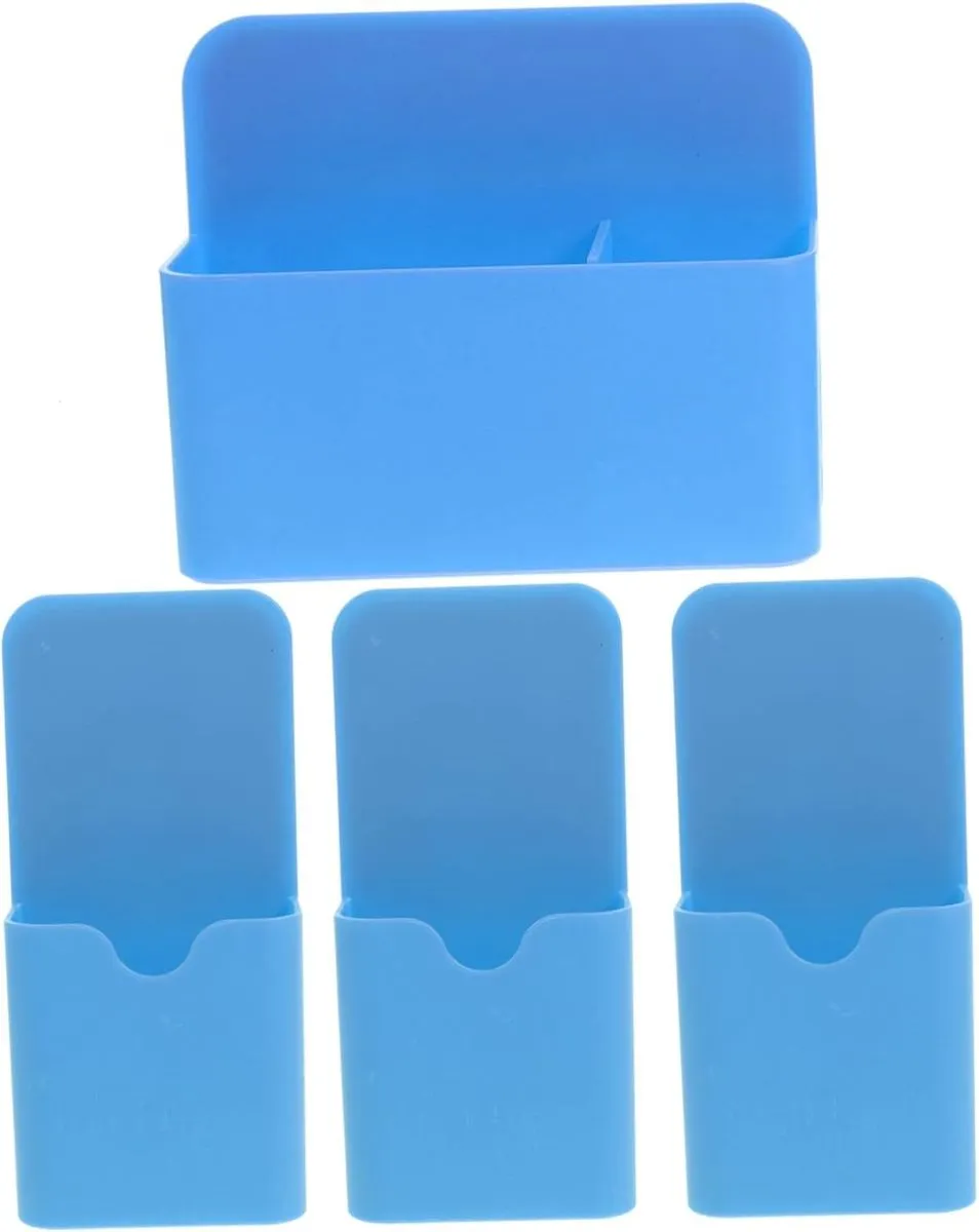 4Pcs Magnetic Dry Erase Marker Holder Creative Plastic Storage Box