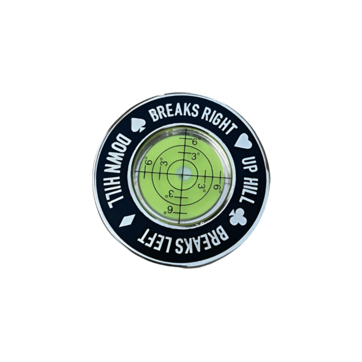 Premium Golf Green Reader and Marker - Black, Silver