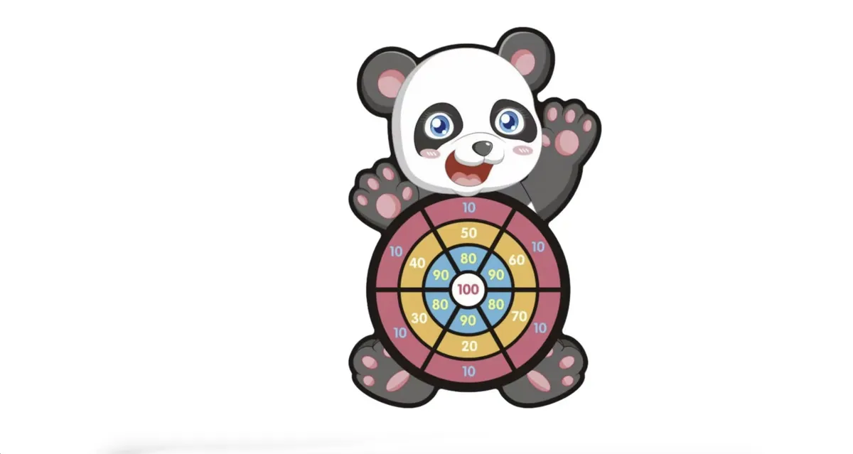 Panda DartBoard Game for Children Play Games Kids Dartboard Sticky Balls