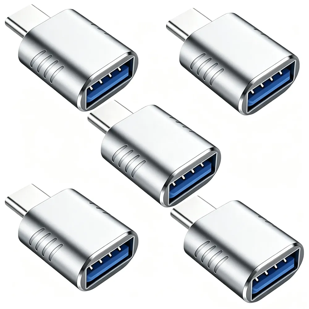 5-Pack USB C to USB Thunderbolt 3 to USB 3.0 OTG Adapter
