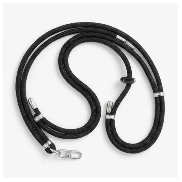 Black & Silver Cellphone Lanyard - 160cm Adjustable Crossbody Phone Strap