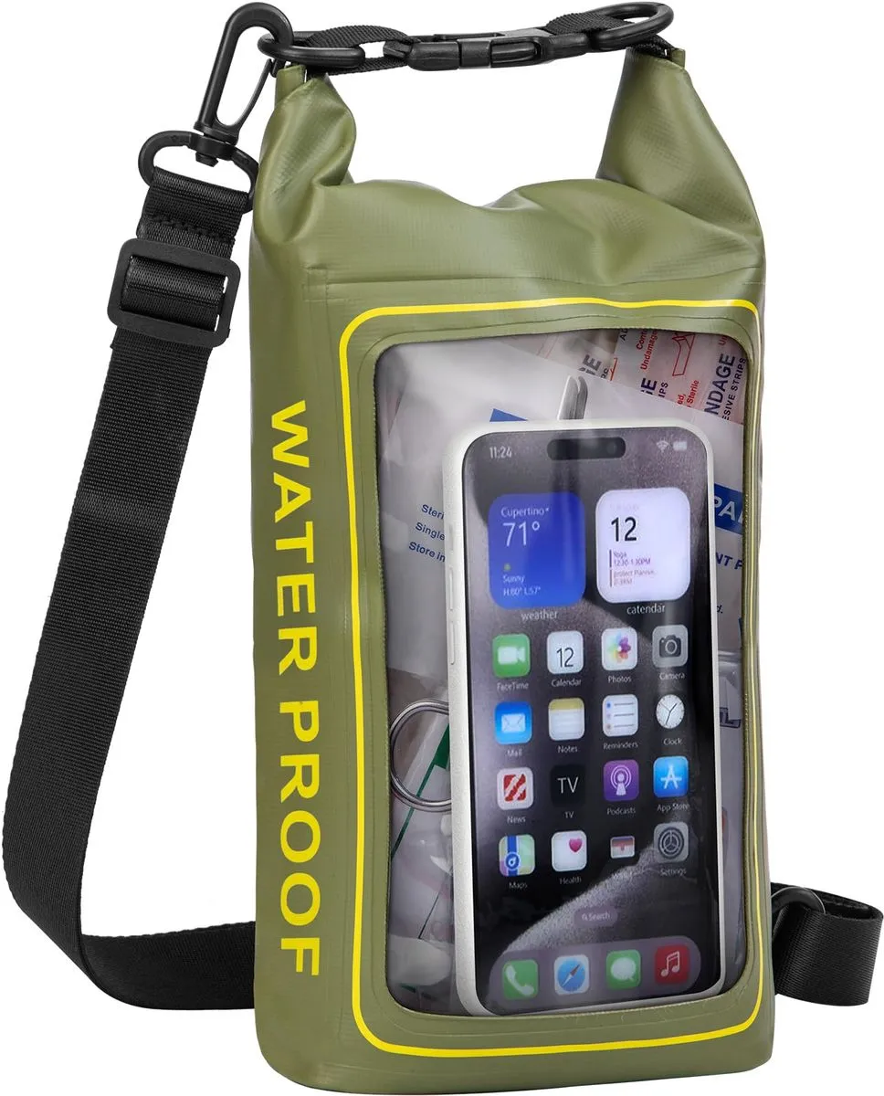 Waterproof Dry Bag Backpack with Integrated Clear Phone Pouch